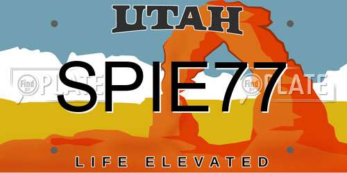 SPIE77 Utah License Plate