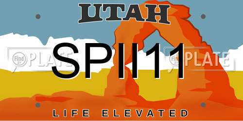SPII11 Utah License Plate
