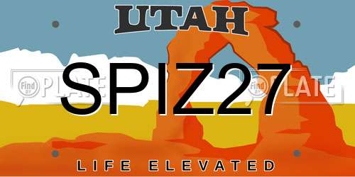 SPIZ27 Utah License Plate