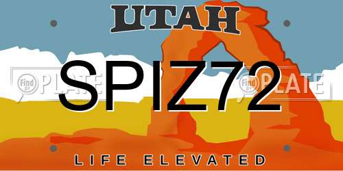 SPIZ72 Utah License Plate