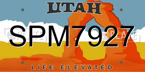SPM7927 Utah License Plate