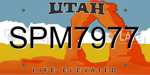 SPM7977 Utah License Plate