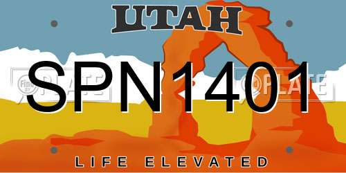 SPN1401 Utah License Plate
