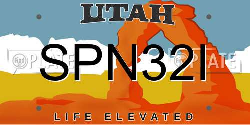 SPN32I Utah License Plate