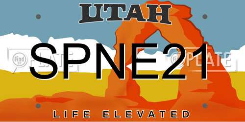 SPNE21 Utah License Plate