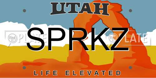 SPRKZ Utah License Plate