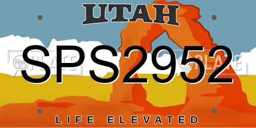 SPS2952 Utah License Plate