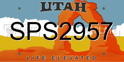 SPS2957 Utah License Plate