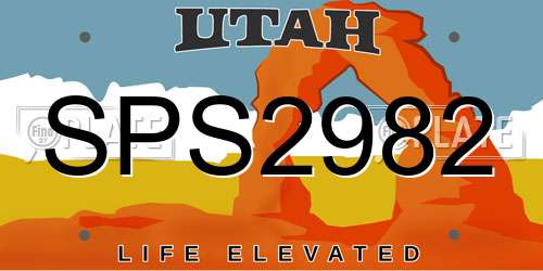 SPS2982 Utah License Plate