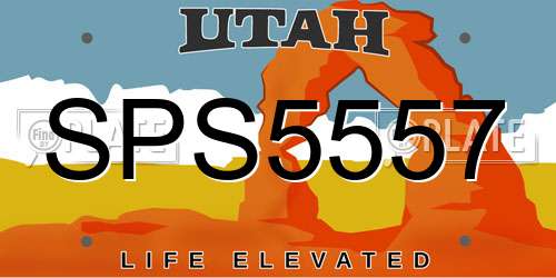SPS5557 Utah License Plate