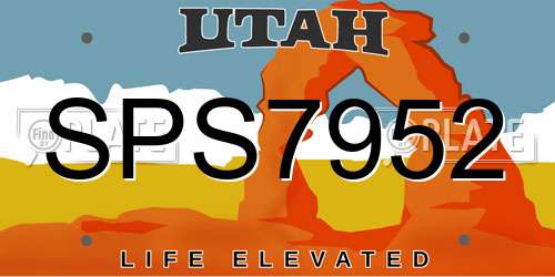 SPS7952 Utah License Plate