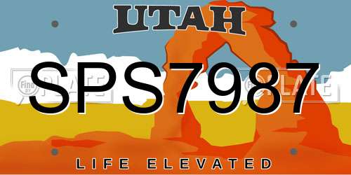 SPS7987 Utah License Plate
