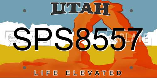SPS8557 Utah License Plate