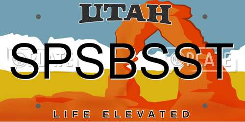 SPSBSST Utah License Plate