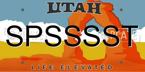 SPSSSST Utah License Plate