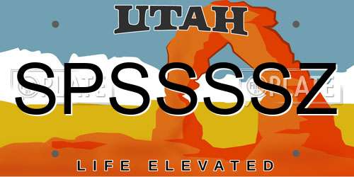 SPSSSSZ Utah License Plate