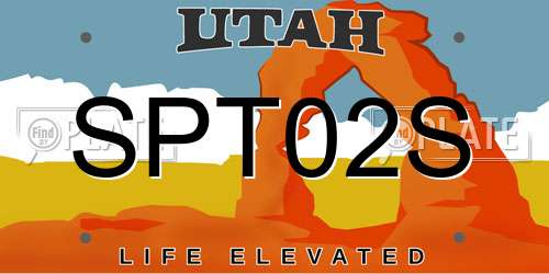 SPT02S Utah License Plate