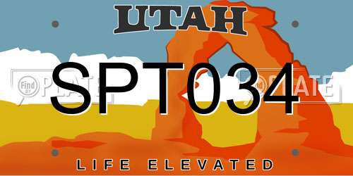 SPT034 Utah License Plate