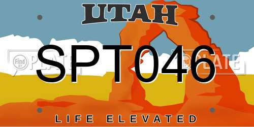 SPT046 Utah License Plate