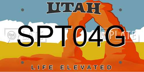 SPT04G Utah License Plate