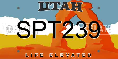 SPT239 Utah License Plate