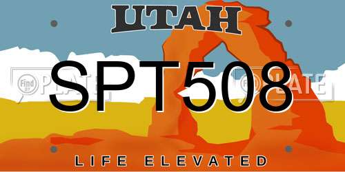 SPT508 Utah License Plate
