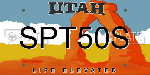SPT50S Utah License Plate