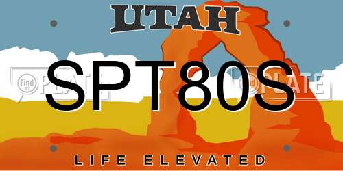 SPT80S Utah License Plate
