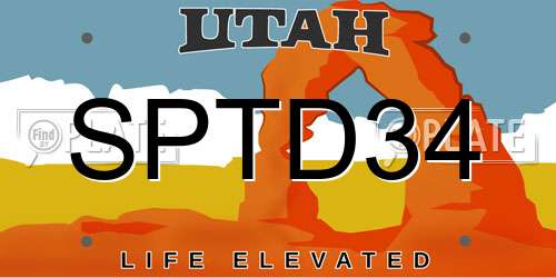 SPTD34 Utah License Plate
