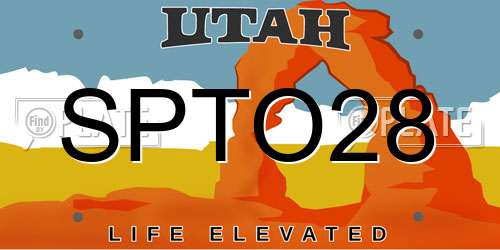SPTO28 Utah License Plate