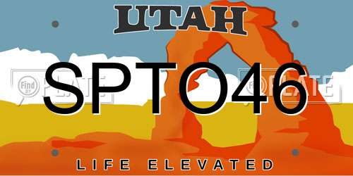 SPTO46 Utah License Plate