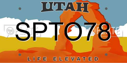 SPTO78 Utah License Plate