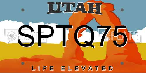 SPTQ75 Utah License Plate