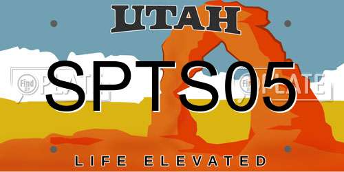 SPTS05 Utah License Plate