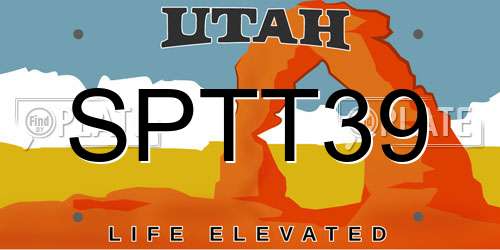 SPTT39 Utah License Plate