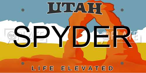 SPYDER Utah License Plate