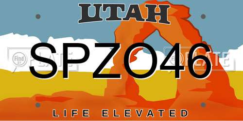 SPZO46 Utah License Plate