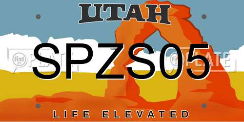 SPZS05 Utah License Plate