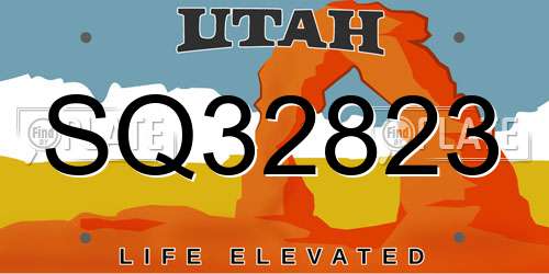 SQ32823 Utah License Plate