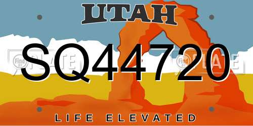 SQ44720 Utah License Plate