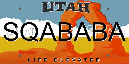 SQABABA Utah License Plate
