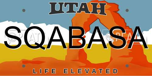 SQABASA Utah License Plate
