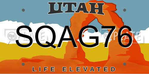 SQAG76 Utah License Plate