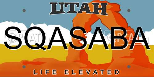 SQASABA Utah License Plate