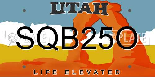 SQB25O Utah License Plate