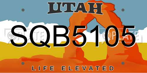 SQB5105 Utah License Plate