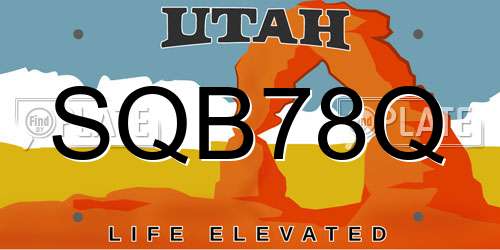 SQB78Q Utah License Plate