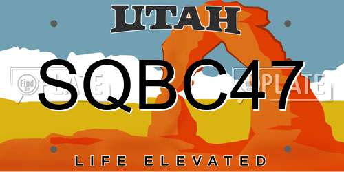 SQBC47 Utah License Plate