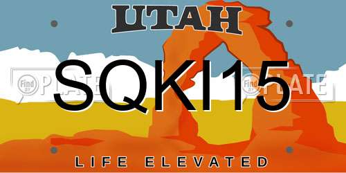 SQKI15 Utah License Plate