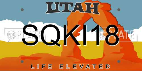 SQKI18 Utah License Plate